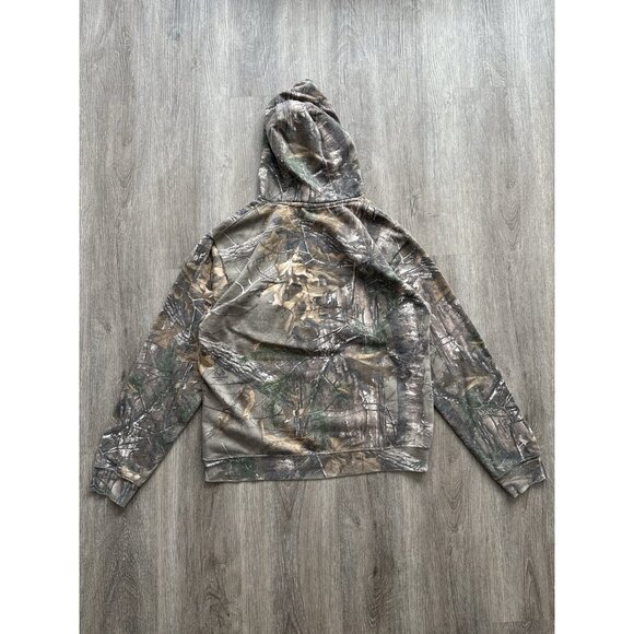 Rare Vintage Y2K Realtree Hoodie Camo Streetwear Hype Medium Paint Splatter - Picture 2 of 13
